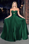Load image into Gallery viewer, LA Merchandise LAR7496 A-line Strapless Bridesmaids Satin Gown - HUNTER GREEN - Dress LA Merchandise