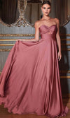 Load image into Gallery viewer, LA Merchandise LAR7496 A-line Strapless Bridesmaids Satin Gown - MAUVE ROSE - Dress LA Merchandise