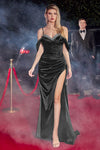 Load image into Gallery viewer, LA Merchandise LAR875 Long Black Cold Shoulder Pleated Evening Dress - BLACK - Dress LA Merchandise