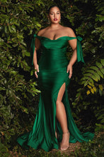 Load image into Gallery viewer, LA Merchandise LAR943P Plus Size Bow Straps Stretchy Long Prom Dress - EMERALD GREEN - Dress LA Merchandise