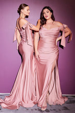Load image into Gallery viewer, LA Merchandise LAR943P Plus Size Bow Straps Stretchy Long Prom Dress - - Dress LA Merchandise