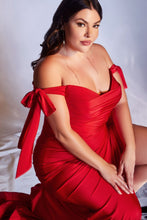 Load image into Gallery viewer, LA Merchandise LAR943P Plus Size Bow Straps Stretchy Long Prom Dress - - Dress LA Merchandise