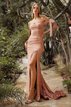 Load image into Gallery viewer, LA Merchandise LAR943 Off Shoulder Tie Straps Evening Gown - DESERT ROSE - Dress LA Merchandise
