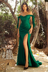 Load image into Gallery viewer, LA Merchandise LAR943 Off Shoulder Tie Straps Evening Gown - EMERALD - Dress LA Merchandise