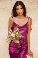 Load image into Gallery viewer, LA Merchandise LARBD103 Cowl Neck Spaghetti Straps Bridesmaids Dress - LIPSTICK - Dress LA Merchandise