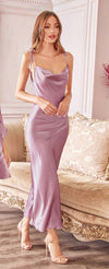 Load image into Gallery viewer, LA Merchandise LARBD103 Cowl Neck Spaghetti Straps Bridesmaids Dress - MAUVE - Dress LA Merchandise