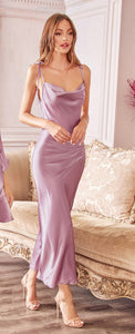 LA Merchandise LARBD103 Cowl Neck Spaghetti Straps Bridesmaids Dress - MAUVE - Dress LA Merchandise