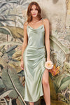 Load image into Gallery viewer, LA Merchandise LARBD103 Cowl Neck Spaghetti Straps Bridesmaids Dress - SAGE - Dress LA Merchandise