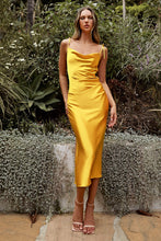 Load image into Gallery viewer, LA Merchandise LARBD103 Cowl Neck Spaghetti Straps Bridesmaids Dress - YELLOW - Dress LA Merchandise