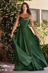 LA Merchandise LARBD104 Spaghetti Straps Cowl Neck Bridesmaids Dress - EMERALD GREEN - Dress LA Merchandise