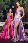 Load image into Gallery viewer, LA Merchandise LARBD104 Spaghetti Straps Cowl Neck Bridesmaids Dress - LAVENDER - Dress LA Merchandise