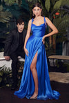 Load image into Gallery viewer, LA Merchandise LARBD104 Spaghetti Straps Cowl Neck Bridesmaids Dress - ROYAL BLUE - Dress LA Merchandise