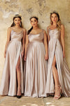 Load image into Gallery viewer, LA Merchandise LARBD104 Spaghetti Straps Cowl Neck Bridesmaids Dress - SAND - Dress LA Merchandise