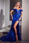 Load image into Gallery viewer, LA Merchandise LARC2164 3D Floral Off Shoulder Special Occasion Gown - ROYAL BLUE - Dress LA Merchandise