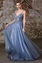 Load image into Gallery viewer, LA Merchandise LARCD0154 Embellishment A-line Pageant Gown - SMOKY BLUE - Dress LA Merchandise