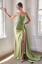 Load image into Gallery viewer, LA Merchandise LARCD868 Spaghetti Straps Sheer Bodice Red Carpet Gown - GREEN - Dress LA Merchandise