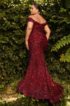 Load image into Gallery viewer, LA Merchandise LARCD975 Off Shoulder Red Carpet Sequin Formal Gown - - Dress LA Merchandise