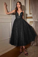 Load image into Gallery viewer, LA Merchandise LARCD996T Dual Straps Glitter A-line Vintage Dress - BLACK - Dress LA Merchandise