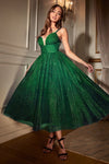 Load image into Gallery viewer, LA Merchandise LARCD996T Dual Straps Glitter A-line Vintage Dress - EMERALD GREEN - Dress LA Merchandise