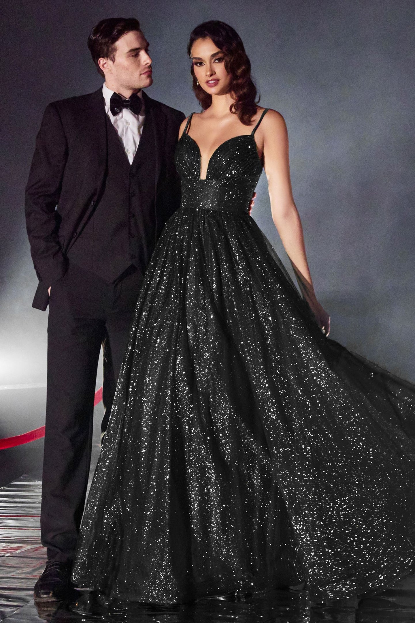 LA Merchandise LARCD996 Empire Waist A-line Special Occasion Dress - BLACK - Dress LA Merchandise