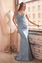 Load image into Gallery viewer, LA Merchandise LARCDS450 Spaghetti Straps V-Neck Prom Long Dress - BLUE - Dress LA Merchandise
