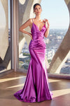 Load image into Gallery viewer, LA Merchandise LARCH062 Simple Mermaid Stretchy Satin Bridesmaid Dress - ORCHID PURPLE - Dress LA Merchandise