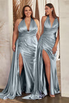 Load image into Gallery viewer, LA Merchandise LARCH079 Halter Neckline Simple Bridesmaids Sexy Gown - DUSTY BLUE - Dress LA Merchandise