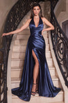 Load image into Gallery viewer, LA Merchandise LARCH079 Halter Neckline Simple Bridesmaids Sexy Gown - NAVY BLUE - Dress LA Merchandise