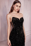 Load image into Gallery viewer, LA Merchandise LARCH151 Strapless Sexy Plus Size Sequined Prom Gown - BLACK - Dress LA Merchandise