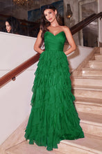Load image into Gallery viewer, LA Merchandise LAR0027 Strapless Ruffle Pleated Long Prom Dress - EMERALD GREEN - Dress LA Merchandise