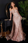 Load image into Gallery viewer, LA Merchandise LARJ836 Glitter Red Carpet Gown - ROSE GOLD - Dress LA Merchandise