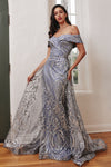 Load image into Gallery viewer, LA Merchandise LARJ836 Glitter Red Carpet Gown - SMOKY BLUE - Dress LA Merchandise