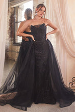 Load image into Gallery viewer, LA Merchandise LARJ858 Corset Bodice Strapless Pageant Formal Gown - BLACK - Dress LA Merchandise