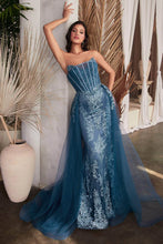 Load image into Gallery viewer, LA Merchandise LARJ858 Corset Bodice Strapless Pageant Formal Gown - LAPIS BLUE - Dress LA Merchandise