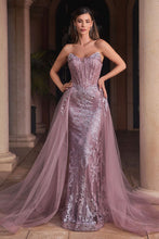 Load image into Gallery viewer, LA Merchandise LARJ858 Corset Bodice Strapless Pageant Formal Gown - MAUVE - Dress LA Merchandise