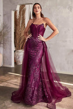 Load image into Gallery viewer, LA Merchandise LARJ858 Corset Bodice Strapless Pageant Formal Gown - PLUM - Dress LA Merchandise