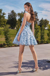 Load image into Gallery viewer, LA Merchandise LARKV1089 Detachable Sleeves Short Homecoming Dress - Baby Blue - Dress LA Merchandise