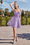 Load image into Gallery viewer, LA Merchandise LARKV1089 Detachable Sleeves Short Homecoming Dress - Lavender - Dress LA Merchandise