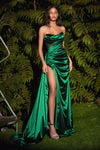 Load image into Gallery viewer, LA Merchandise LARS411 Strapless Satin Prom Gown - EMERALD GREEN - Dress LA Merchandise