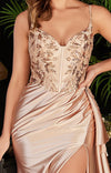 Load image into Gallery viewer, LA Merchandise LARS418 Sexy Corset Red Carpet Side Drape Slit Gown - - Dress LA Merchandise