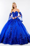 Load image into Gallery viewer, LA Merchandise LAS1914 Wholesale Ball Gown With Detachable Sleeves - ROYAL BLUE - Dress LA Merchandise