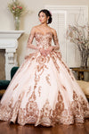 Load image into Gallery viewer, LA Merchandise LAS1914 Wholesale Ball Gown With Detachable Sleeves - CHAMPAGNE ROSE GOLD - Dress LA Merchandise