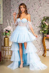 Load image into Gallery viewer, LA Merchandise LAS3396 Detachable Train Sheer Bodice Pageant Gown - BABY BLUE - Dress LA Merchandise
