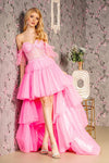 Load image into Gallery viewer, LA Merchandise LAS3396 Detachable Train Sheer Bodice Pageant Gown - HOT PINK - Dress LA Merchandise