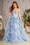 Load image into Gallery viewer, LA Merchandise LAS3455 Sweetheart Ruffled A-line Pageant Formal Gown - PERRY BLUE - Dress LA Merchandise