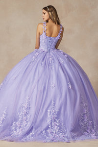 LA Merchandise LAT1437 Sleeveless Embroidered Sweet 16 Dual Straps Ball Gown - - LA Merchandise