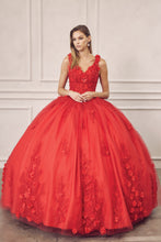 Load image into Gallery viewer, LA Merchandise LAT1437 Sleeveless Embroidered Sweet 16 Dual Straps Ball Gown - RED - LA Merchandise