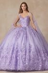Load image into Gallery viewer, LA Merchandise LAT1442 Detachable Cape Embroidery Ball Quince Dress - LILAC - LA Merchandise