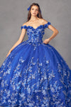 Load image into Gallery viewer, LA Merchandise LAT1447 Lace Applique Off Shoulder Ball Quince Gown - ROYAL BLUE - LA Merchandise