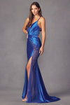 Load image into Gallery viewer, LA Merchandise LAT2417 Sheer Side Slit Prom Sexy Strappy Gown - - LA Merchandise